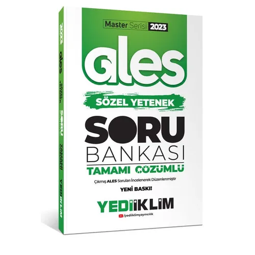 Yediiklim 2023 Master Serisi Ales Sözel Yetenek Tamamı Çözümlü Soru Bankası