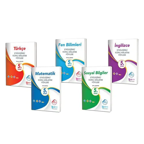4 Adım 5. Sınıf Etkileşimli Konu Anlatım Föyleri Seti (5 Kitap)