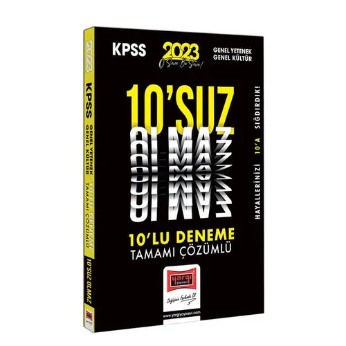 Yargı 2023 KPSS GY-GK 10’suz Olmaz Tamamı Çözümlü 10 Deneme
