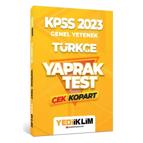 Yediiklim 2023 KPSS Genel Yetenek Türkçe Çek Kopart Yaprak Test