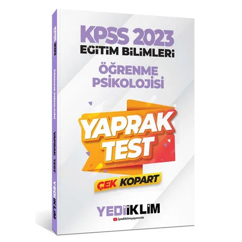 Yediiklim 2023 KPSS Eğitim Bilimleri Öğrenme Psikolojisi Çek Kopart Yaprak Test