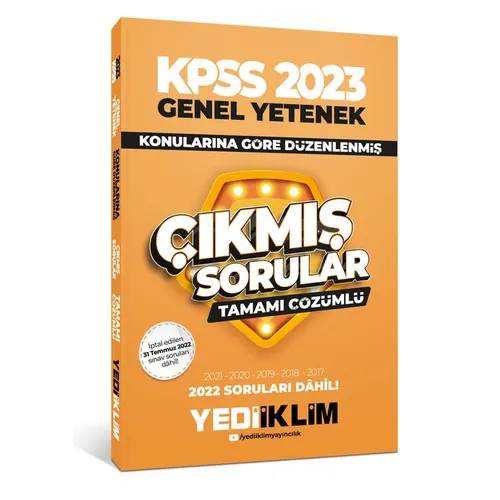 Yediiklim 2023 KPSS Genel Yetenek Konularına Göre Tamamı Çözümlü Çıkmış Sorular