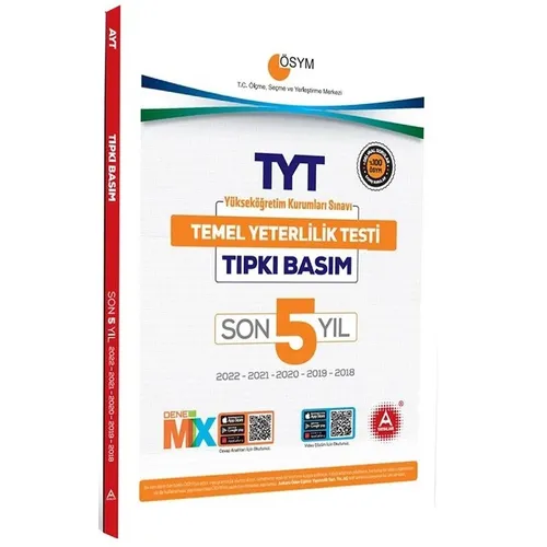 A Yayınları TYT Son 5 Yıl Tıpkı Basım Çıkmış Sorular
