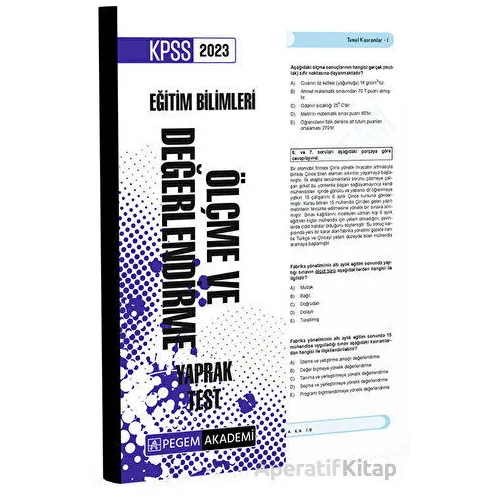 2023 KPSS Eğitim Bilimleri Ölçme ve Değerlendirme Yaprak Test - Kolektif - Pegem Akademi Yayıncılık