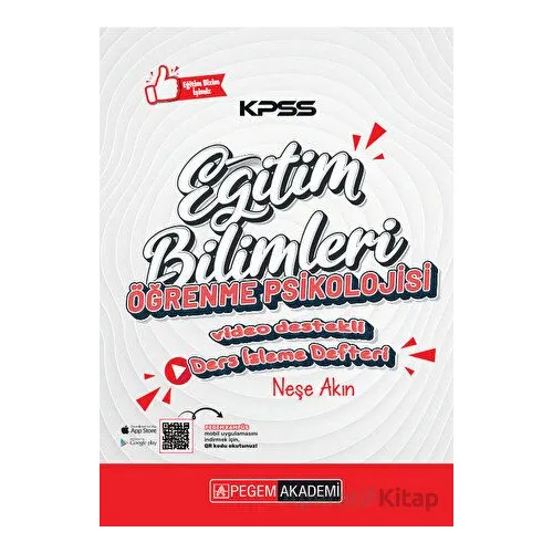 KPSS Eğitim Bilimleri Öğrenme Psikoloji Ders İzleme Defteri - Neşe Akın - Pegem Akademi Yayıncılık