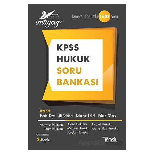 İmtiyaz KPSS Hukuk Soru Bankası - Bahadır Erkol - Temsil Kitap