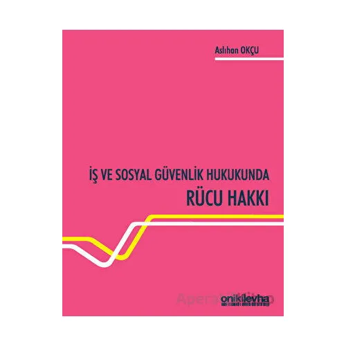İş ve Sosyal Güvenlik Hukukunda Rücu Hakkı - Aslıhan Okçu - On İki Levha Yayınları