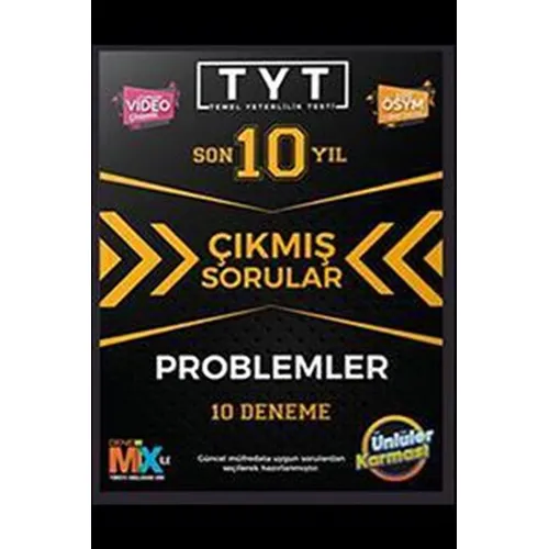 Ünlüler Karması TYT Problemler Çıkmış Sorular Tıpkı Basım 10 Deneme