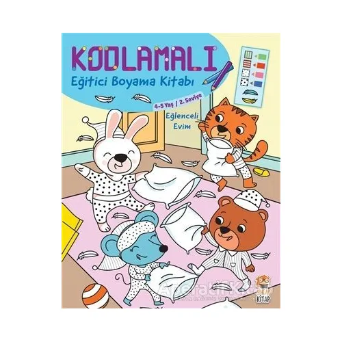 Kodlamalı Eğitici Boyama Kitabı - Eğlenceli Evim (4-5 Yaş 2. Seviye) - Kolektif - Sincap Kitap