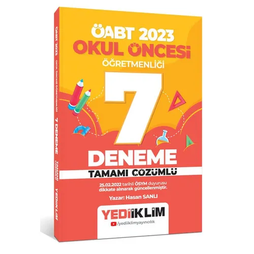 Yediiklim 2023 ÖABT Okul Öncesi Öğretmenliği Tamamı Çözümlü 7 Deneme