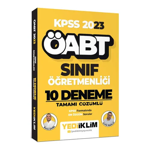 Yediiklim 2023 ÖABT Sınıf Öğretmenliği 10 Deneme Tamamı Çözümlü