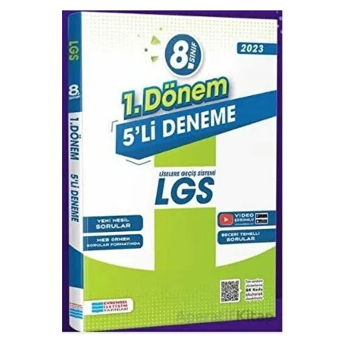 8. Sınıf LGS 1. Dönem 5 li Deneme - Kolektif - Evrensel İletişim Yayınları