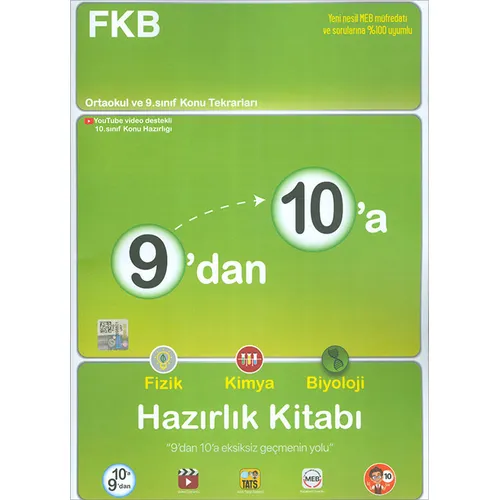 Tonguç 9dan 10a Fizik Kimya Biyoloji Hazırlık Kitabı