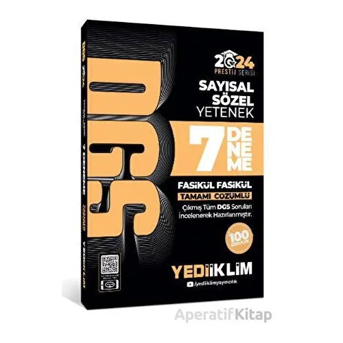 Yediiklim 2024 DGS Tamamı Çözümlü 7 Fasikül Deneme