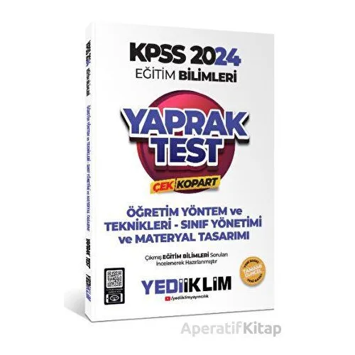 Yediiklim 2024 KPSS Eğitim Bilimleri Öğretim Yöntem ve Teknikleri Çek Kopart Yaprak Test