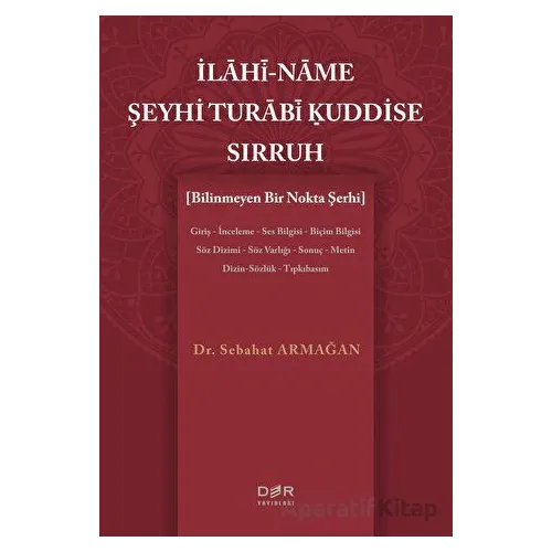 İlahi-Name Şeyhi Turabi Kuddise Sirruh - Sebahat Armağan - Der Yayınları