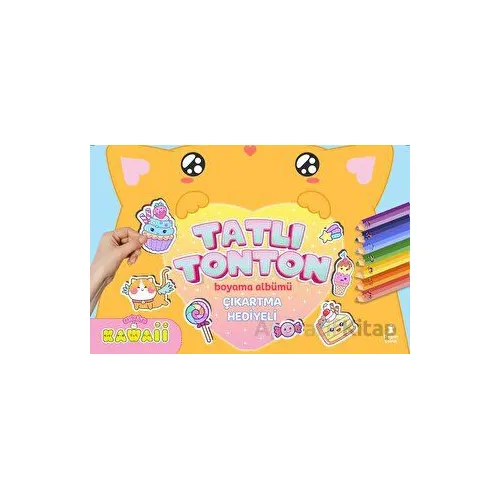 Kawaii Tatlı Tonton Çıkartma Hediyeli Boyama Albümü - Kolektif - Doğan Çocuk