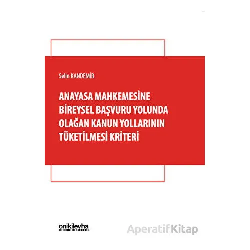 Anayasa Mahkemesine Bireysel Başvuru Yolunda Olağan Kanun Yollarının Tüketilmesi Kriteri