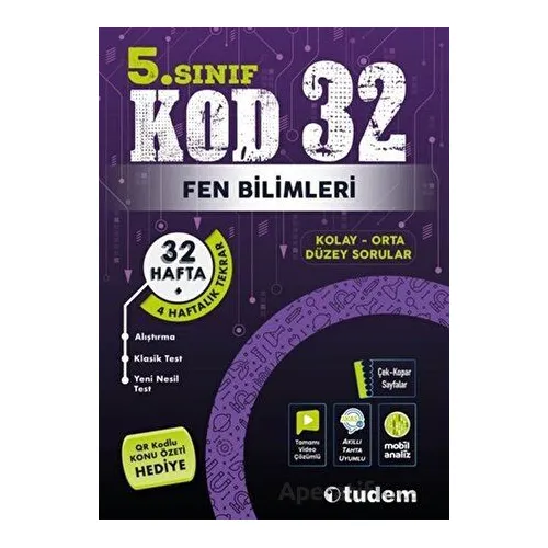 5. Sınıf Fen Bilimleri Kod 32 Tekrar Testleri - Kolektif - Tudem Yayınları