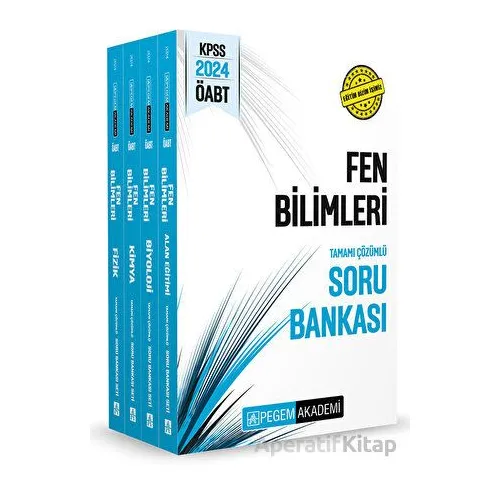 2024 KPSS ÖABT Fen Bilimleri Tamamı Çözümlü Soru Bankası (4 Kitap)