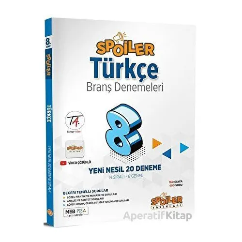 Spoiler Yayınları 8. Sınıf Türkçe Spoiler 20 Deneme
