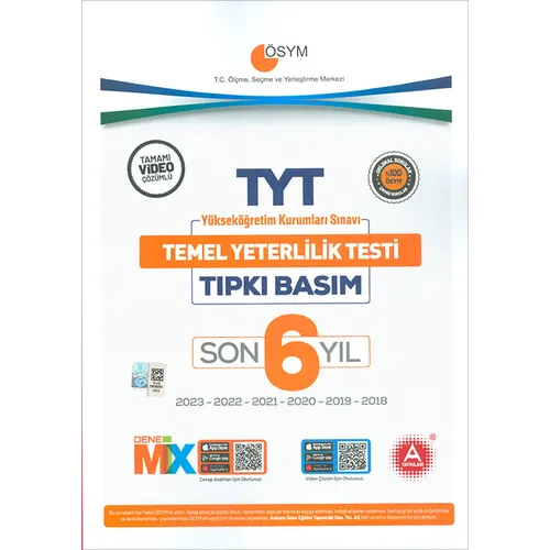 Son 6 Yıl TYT Tıpkı Basım Deneme Seti (23-22-21-20-19-18 Yılları) A Yayınları