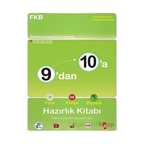 9’dan 10’a Fizik Kimya Biyoloji Hazırlık Kitabı Tonguç Akademi
