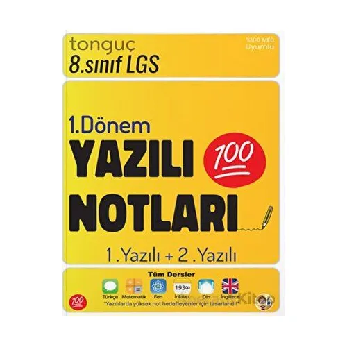 8. Sınıf Yazılı Notları 1. Dönem 1. ve 2. Yazılı Tonguç Akademi