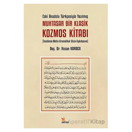 Eski Anadolu Türkçesiyle Yazılmış Muhtasar Bir Klasik Kozmos Kitabı