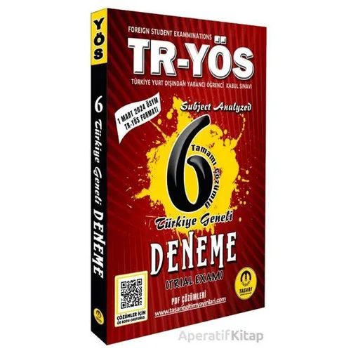 TR YÖS 6 Türkiye Geneli Deneme - Son Format - Kolektif - Tasarı Eğitim Yayınları