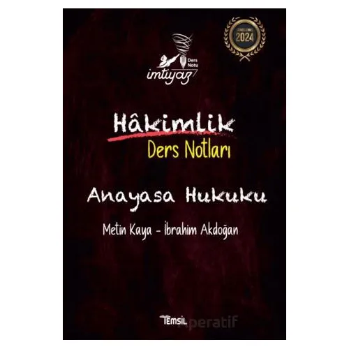 İmtiyaz Anayasa Hukuku Hakimlik Ders Notları - İbrahim Akdoğan - Temsil Kitap