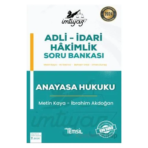 İmtiyaz Adli - İdari Hakimlik Soru Bankası Anayasa Hukuku - İbrahim Akdoğan - Temsil Kitap