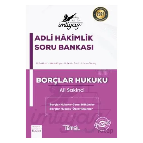 İmtiyaz Adli Hakimlik Soru Bankası Borçlar Hukuku Genel Hükümler - Özel Hükümler