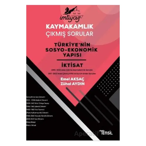 İmtiyaz Kaymakamlık Çıkmış Sorular Türkiyenin Sosyo-Ekonomik Yapısı Ktisat