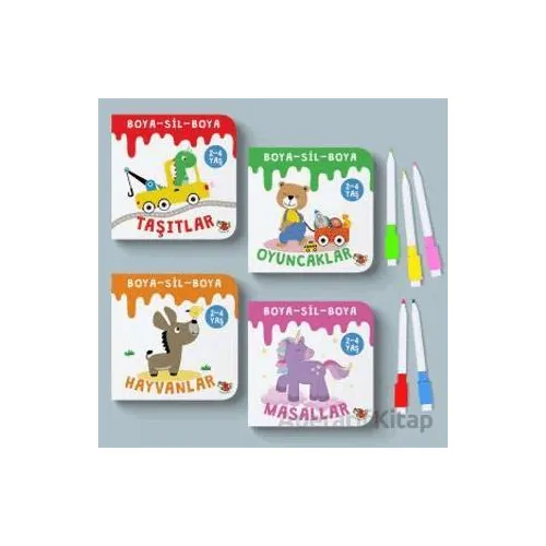 Boya-Sil-Boya (4 Kitap + 5 Kalem Seti) - Nur Özdemir - Uçan Kitap