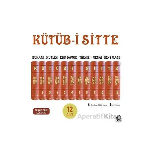 Kütüb-i Sitte - 6 Hadis Kitabının Tercümesi (12 Kitap Takım Termo Deri Lüx Cilt)
