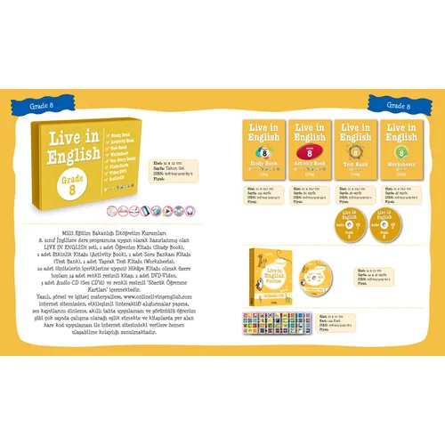 8. Sınıf İngilizce Öğrenme Seti Live in English