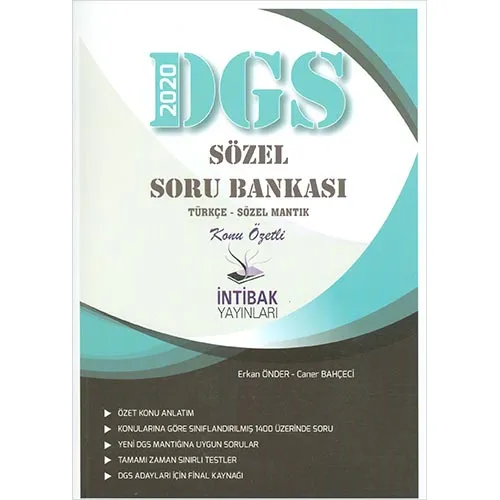 İntibak 2020 DGS Sözel Soru Bankası