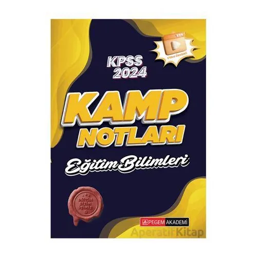 2024 KPSS Eğitim Bilimleri Kamp Notları - Kolektif - Pegem Akademi Yayıncılık