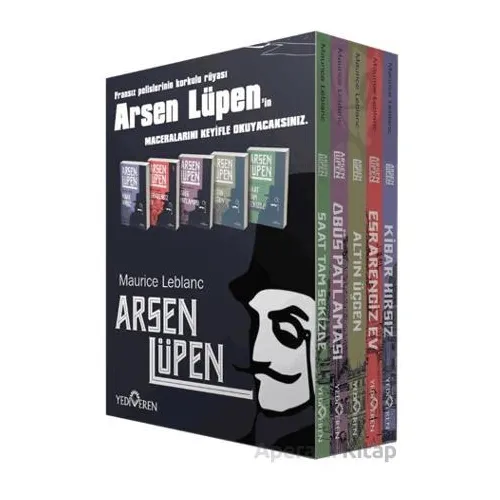 Arsen Lüpen Kutulu 5 Kitap Set - Maurice Leblanc - Yediveren Yayınları
