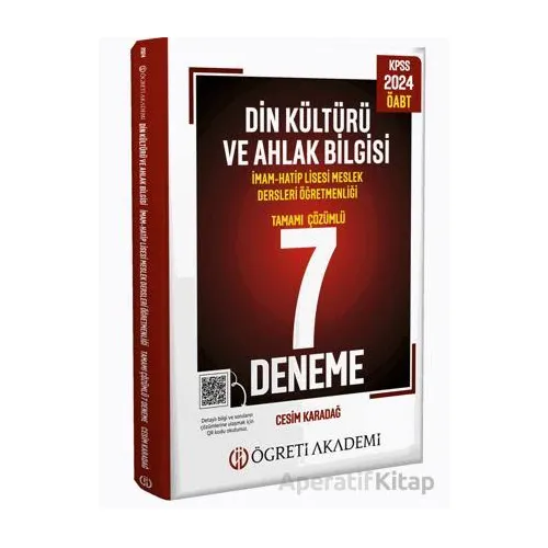 2024 KPSS ÖABT Din Kültürü ve Ahlak Bilgisi Tamamı Çözümlü 7 Deneme