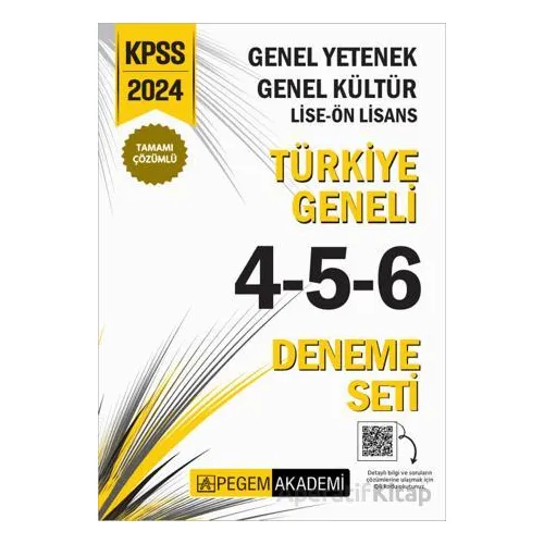 2024 KPSS Genel Yetenek Genel Kültür Lise-Ön Lisans Tamamı Çözümlü Türkiye Geneli Deneme Sınavı 4-5