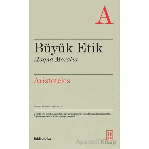 Büyük Etik Magna Moralia - Aristoteles - Ketebe Yayınları