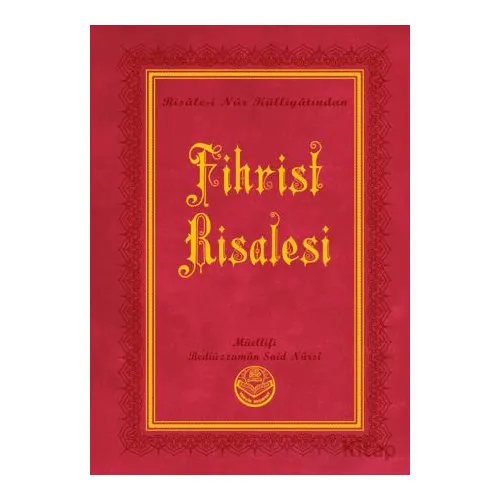 Fihrist Risalesi (Büyük Boy) - Bediüzzaman Said Nursi - Tenvir Neşriyat