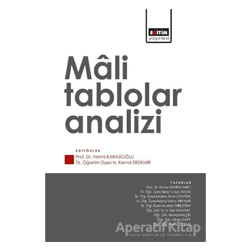 Mali Tablolar Analizi - Namık Kemal Erdemir - Eğitim Yayınevi - Ders Kitapları