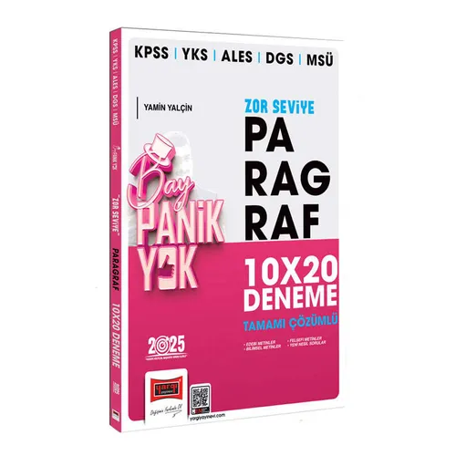 Yargı 2025 KPSS YKS ALES DGS MSÜ Çözümlü Panik Yok Zor Seviye Paragraf 10x20 Deneme
