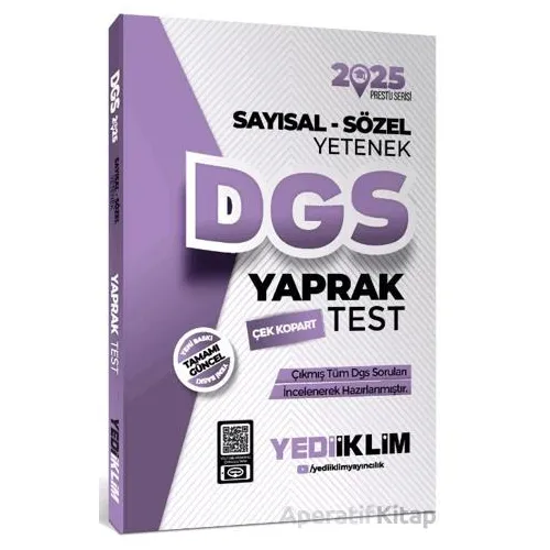 Yediiklim Yayınları 2025 DGS Sayısal-Sözel Yetenek Çek Kopart Yaprak Test