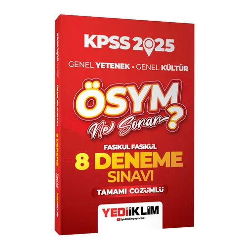 Yediiklim 2025 KPSS ÖSYM Ne Sorar Çözümlü 8 Fasikül Deneme Sınavı
