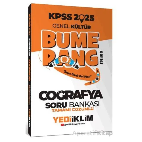 Yediiklim Yayınları 2025 KPSS Genel Kültür Bumerang Coğrafya Tamamı Çözümlü Soru Bankası