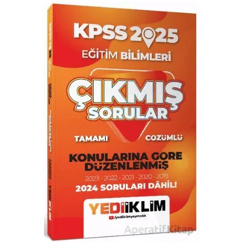 Yediiklim Yayınları 2025 KPSS Eğitim Bilimleri Konularına Göre Düzenlenmiş Çıkmış Sorular